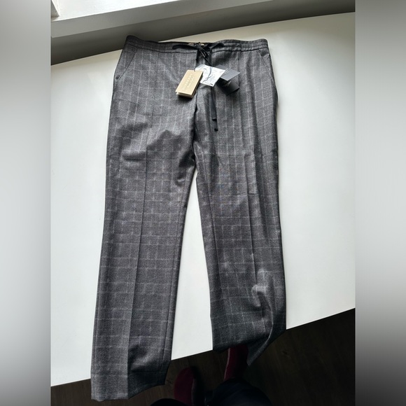 Burberry dark grey plaid tailored pants trousers size 12 - Picture 11 of 11